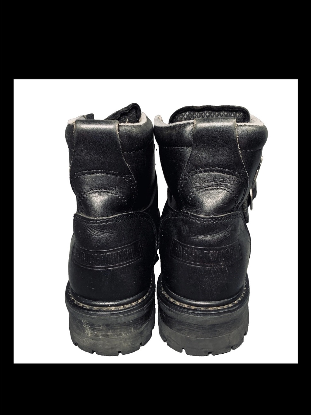 Harley Davidson Black Heavy Duty Motorcycle Buckle Boots 11224 Women Size US 7.5 - Picture 6 of 11